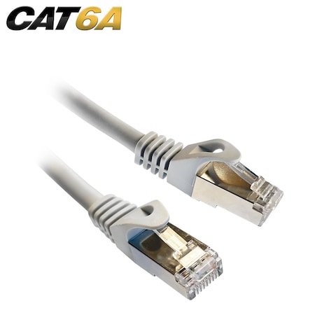 Quest Technology International Cat6A Ftp/Stp Shielded Snagless Molded Patch Cord, Gray - 3 Ft NPC-8903